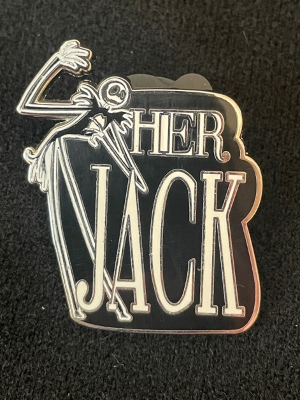Disney Her Jack Silver and Black Enamel Pin - Men Accessories